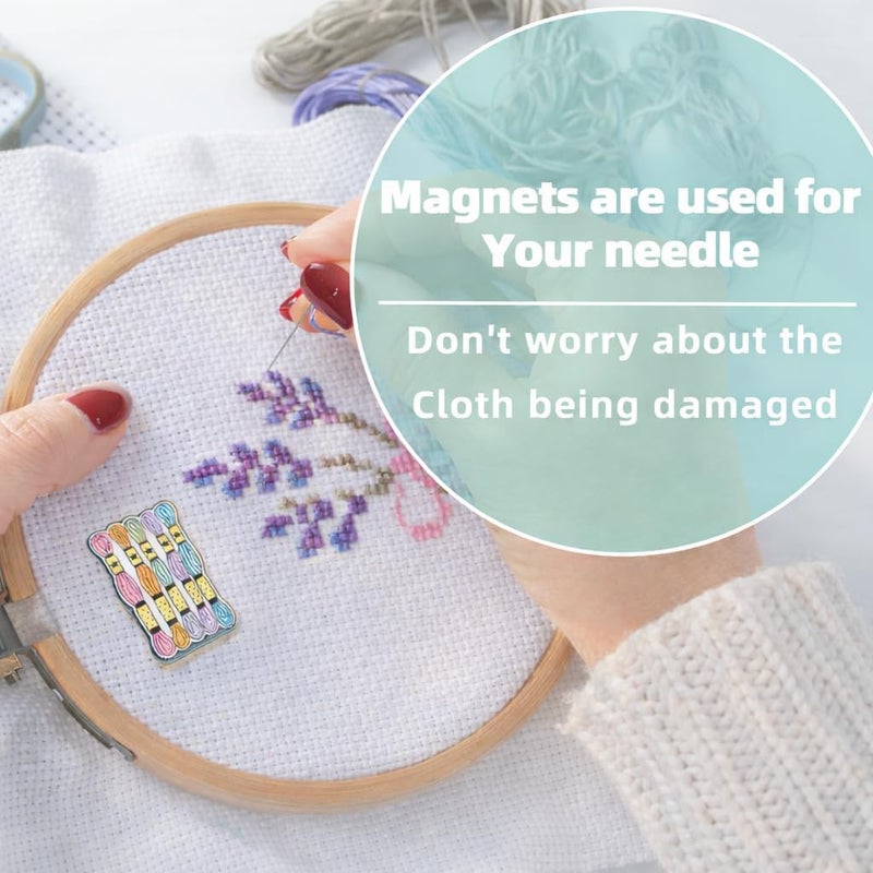 Amesuspes Needle Minder for Keeping Sewing & Embroidery Needles – Magnetic Needlepoint Holder, Cross Stitch Supplies – Secure & Decorative Needle Minders for Stitching & Crafting (Weird Girls Club) - Image 2